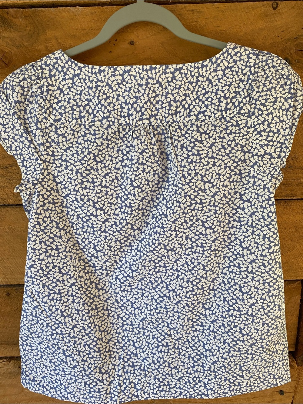 American Eagle Outfitters Light Blue and White Floral Square-Neck Tunic - Picture 8 of 9